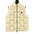Moncler Woven-Panel Padded Vest - Ivory - front view