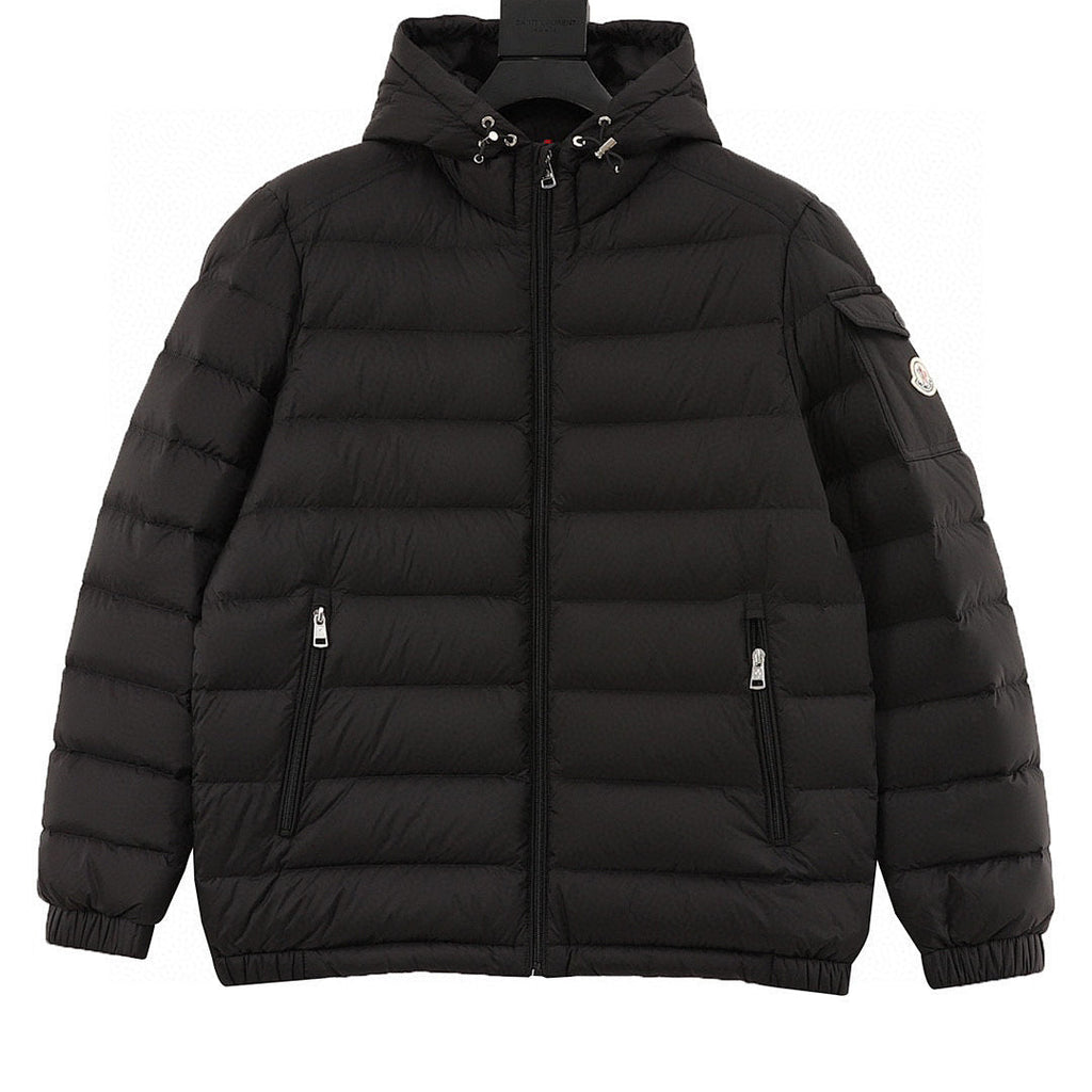 Moncler Horizontal-Quilt Hooded Down Jacket - Black - front view