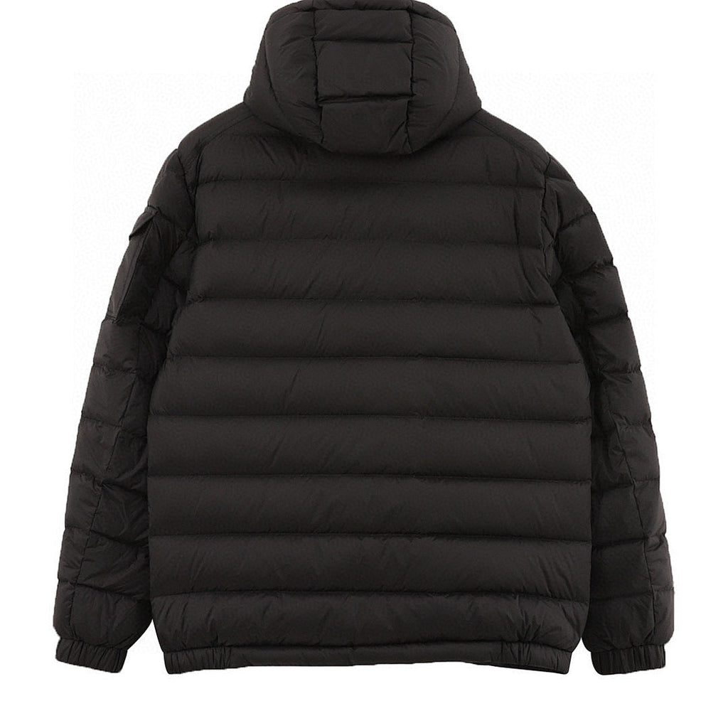 Moncler Horizontal-Quilt Hooded Down Jacket - Black - back view