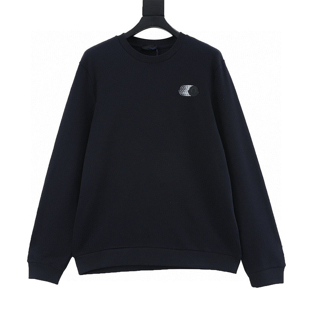Moncler Faded-Logo Crewneck Sweatshirt - Black - front view