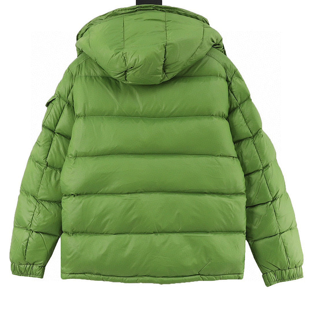 Moncler Maya Matte Hooded Down Jacket - Green - back view