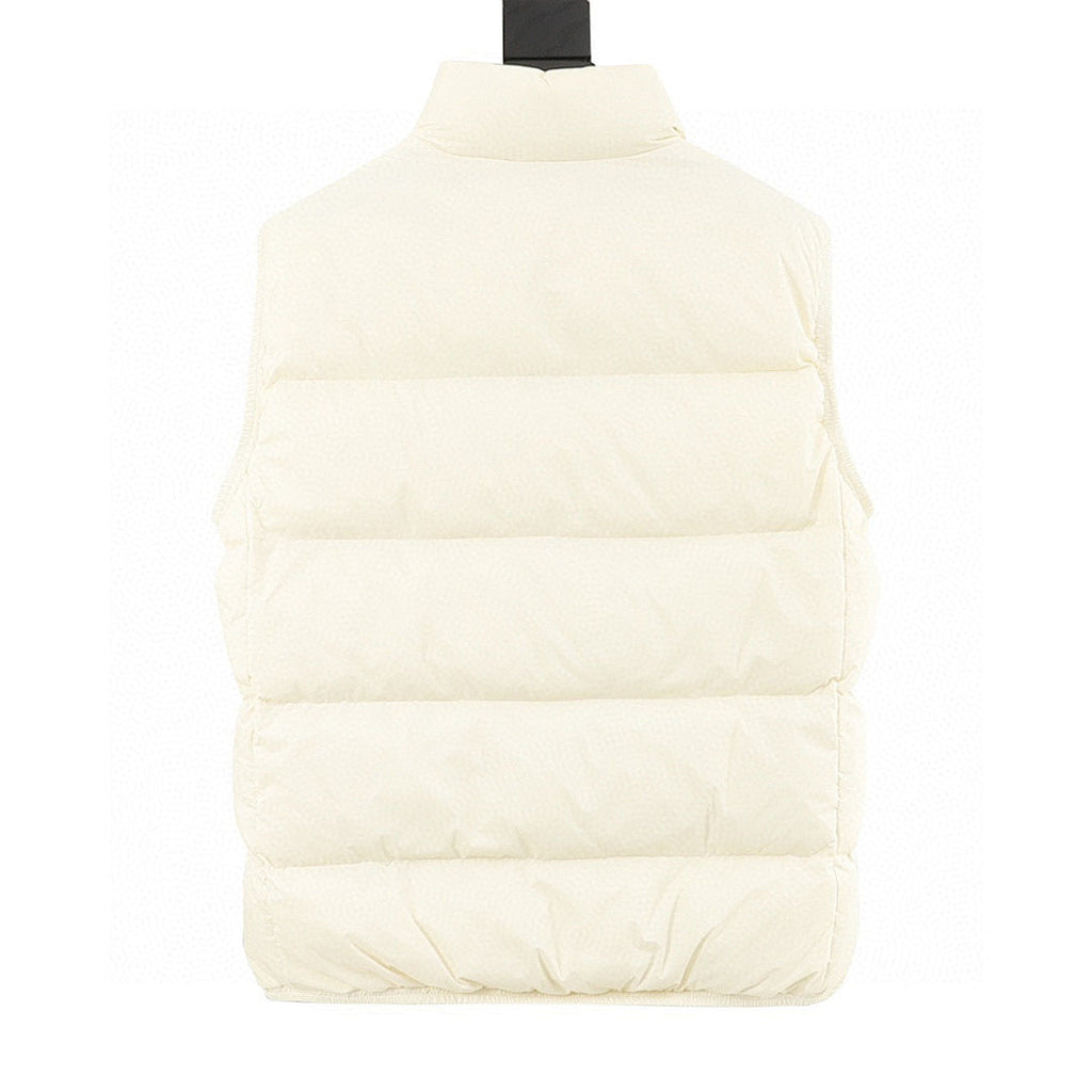 Moncler Alma Stand-Collar Down Vest - Ivory - back view