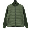 Moncler Knit-Sleeve Quilted Zip Cardigan - Green - front view