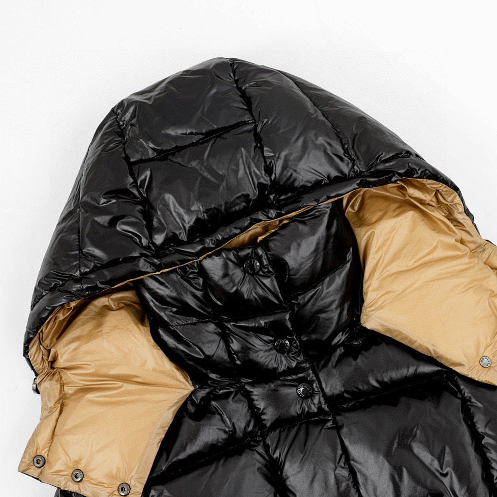 Moncler Contrast-Hood Down Jacket - Black and Gold - detail 1