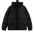 Moncler Embossed-Placket Hooded Down Jacket - Black - front view