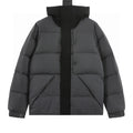 Moncler Embossed-Placket Hooded Down Jacket - Gray - front view