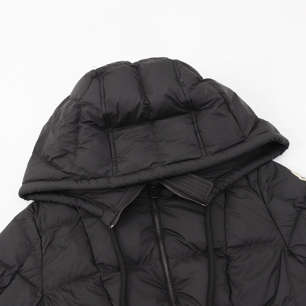 Moncler Women's Fitted Long Hooded Down Coat - Black - detail 1