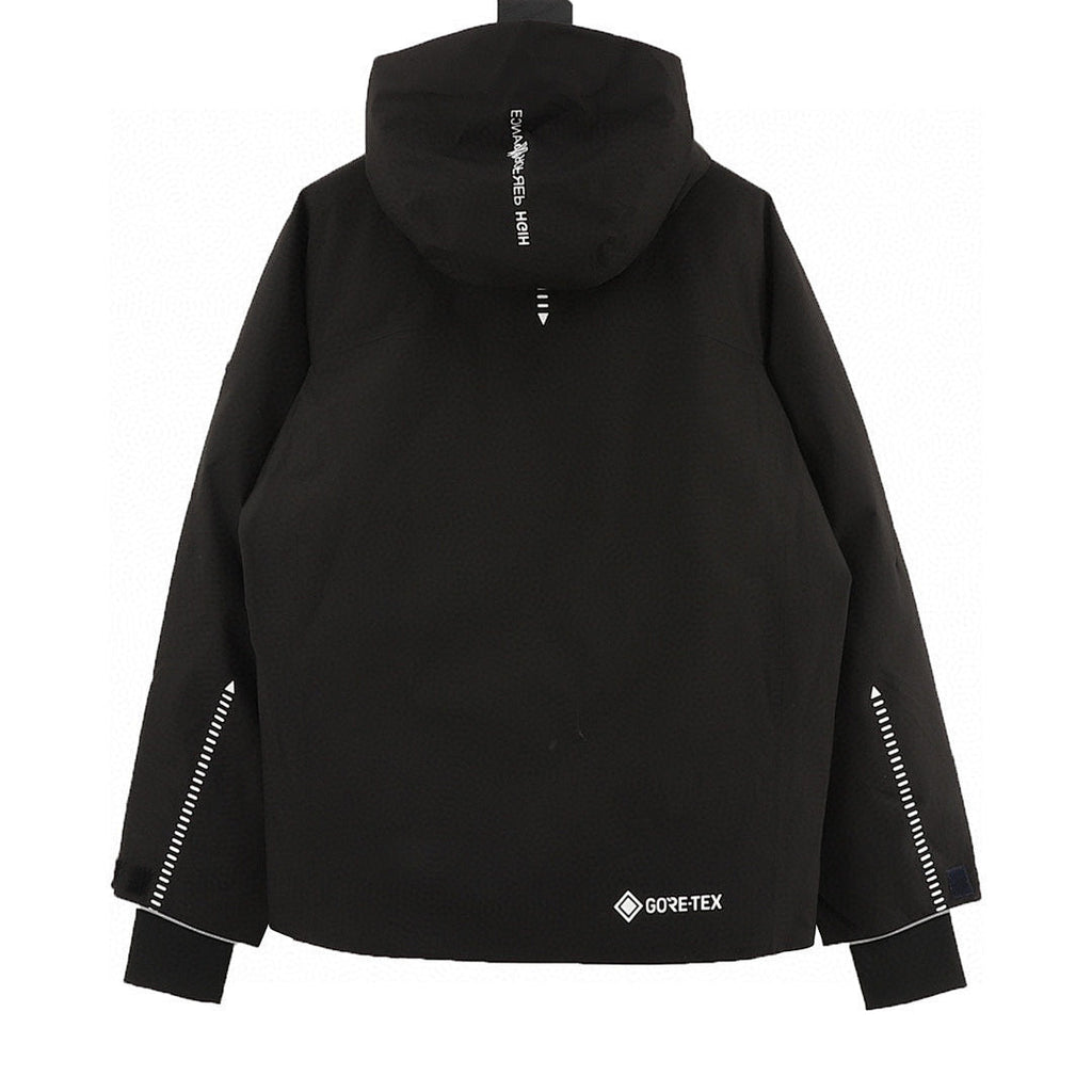 Moncler Sleeve-Zip Hooded Ski Jacket - Black - back view