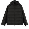 Moncler Lightweight Panelled Hooded Down Jacket - Black - front view