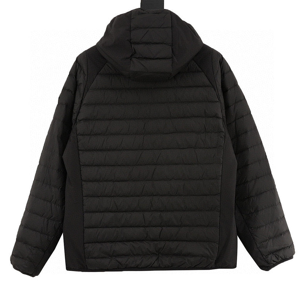 Moncler Lightweight Panelled Hooded Down Jacket - Black - back view