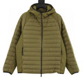 Moncler Lightweight Panelled Hooded Down Jacket - Olive - front view
