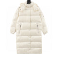 Moncler Detachable-Hood Long Down Coat - Ivory - front view