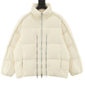 Moncler Multi-Zip Stand-Collar Down Jacket - Ivory - front view