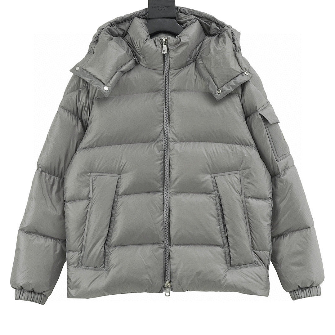 Moncler Couyere Hooded Down Jacket - Gray - front view
