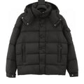 Moncler Maya Matte Hooded Down Jacket - Black - front view