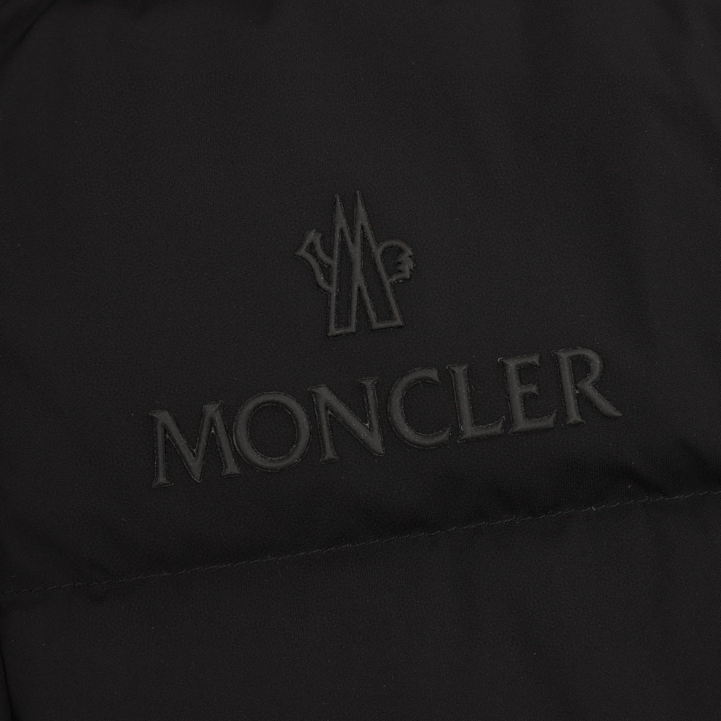Moncler Chest-Letter Hooded Down Jacket - Unisex Black - detail 2