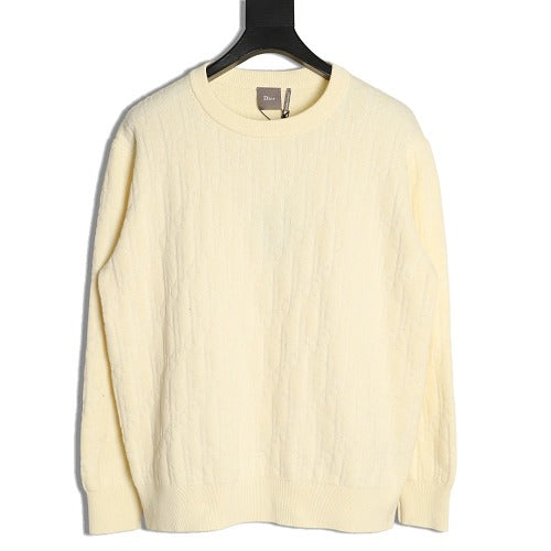 Dior tonal Oblique jacquard crewneck sweater ivory front
