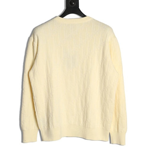 Dior tonal Oblique jacquard crewneck sweater ivory back