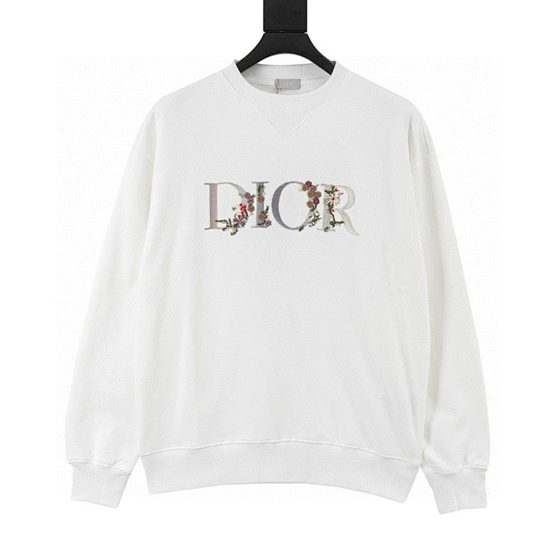 Dior Gradient Floral Embroidered Crewneck Sweatshirt white background front view