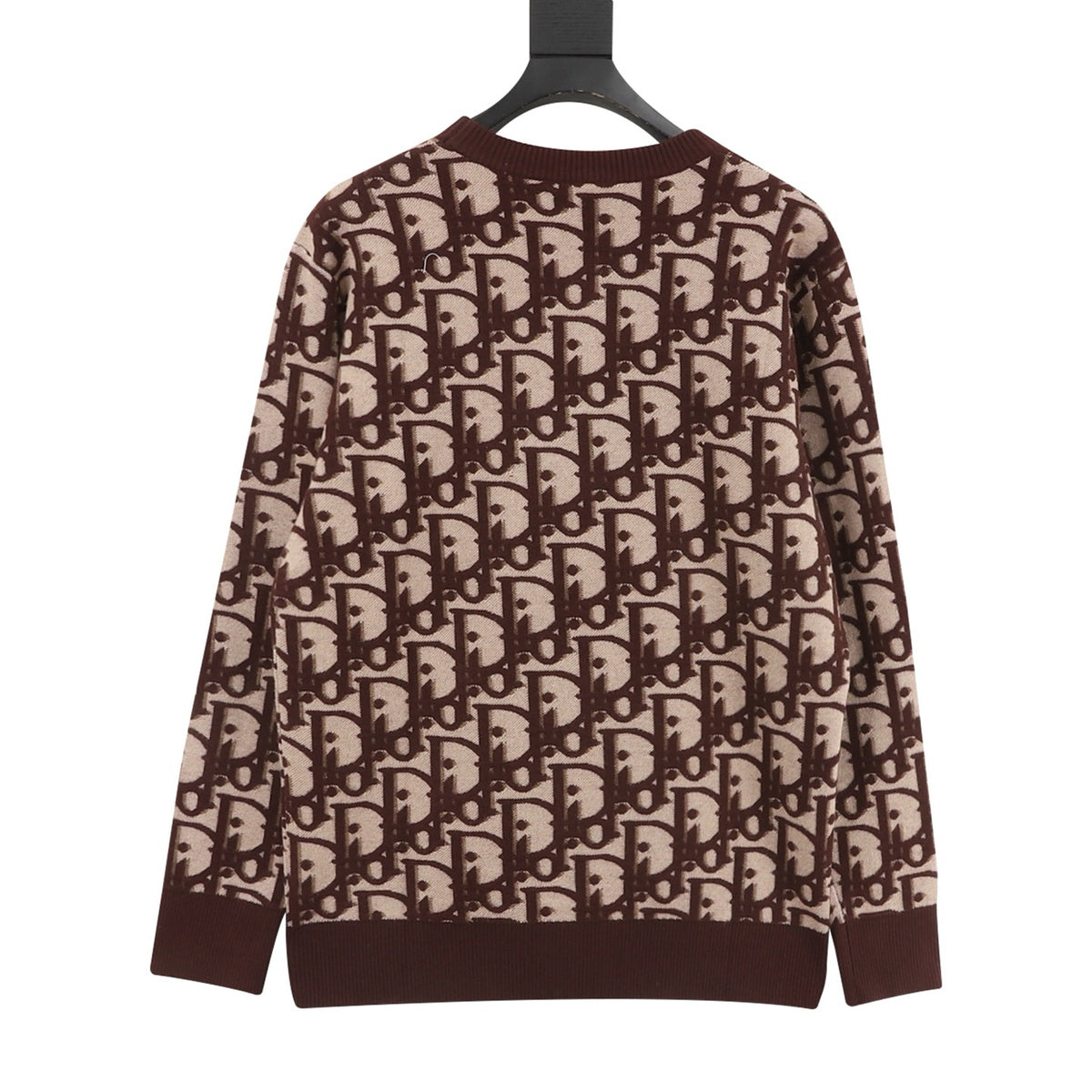 Dior Oblique Cotton-Wool Jacquard Sweater white background front view