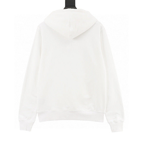 Dior Silver Label Embroidered Hoodie white background back view