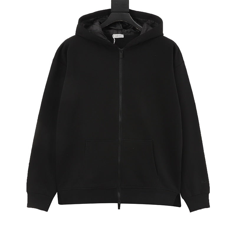 Dior Oblique Jacquard Zip Hoodie white background front view