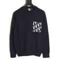 Dior Oblique pocket cotton crewneck sweater navy front
