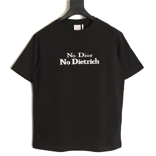 Dior embroidered letter T-shirt black front