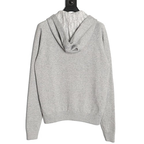 Dior Oblique Jacquard-Lined Zip Hoodie white background back view