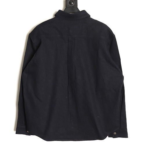 Dior Relaxed Black Jacquard Long-Slee Shirt white background back view