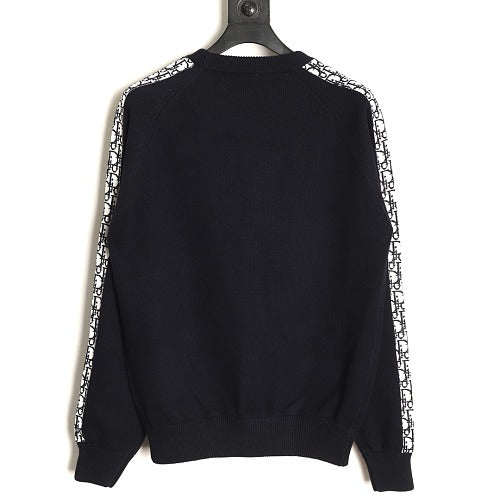 Dior Oblique sleeve crewneck sweater black back