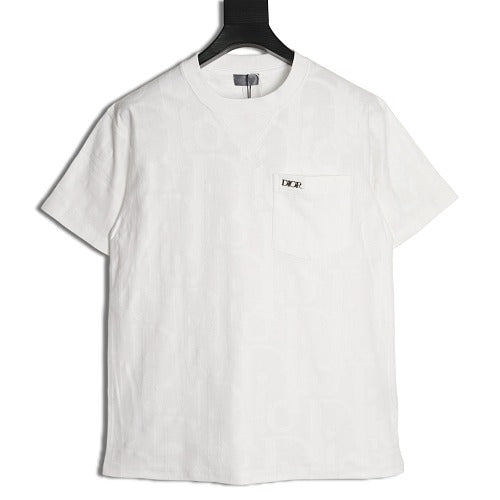 Dior tonal pattern pocket T-shirt white front